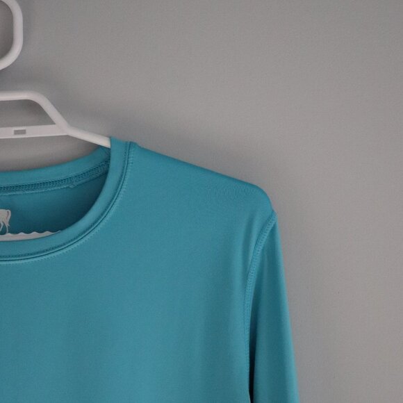 Aerion Base Layer Activewear Large Blue Horse Stretch Long Sleeve Layering Top - Picture 5 of 10